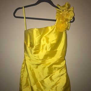 Yellow One Shoulder Dress